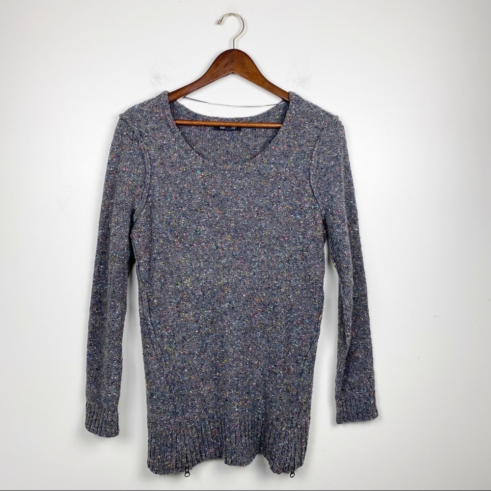 Relativity Confetti Knit Sweater Gray